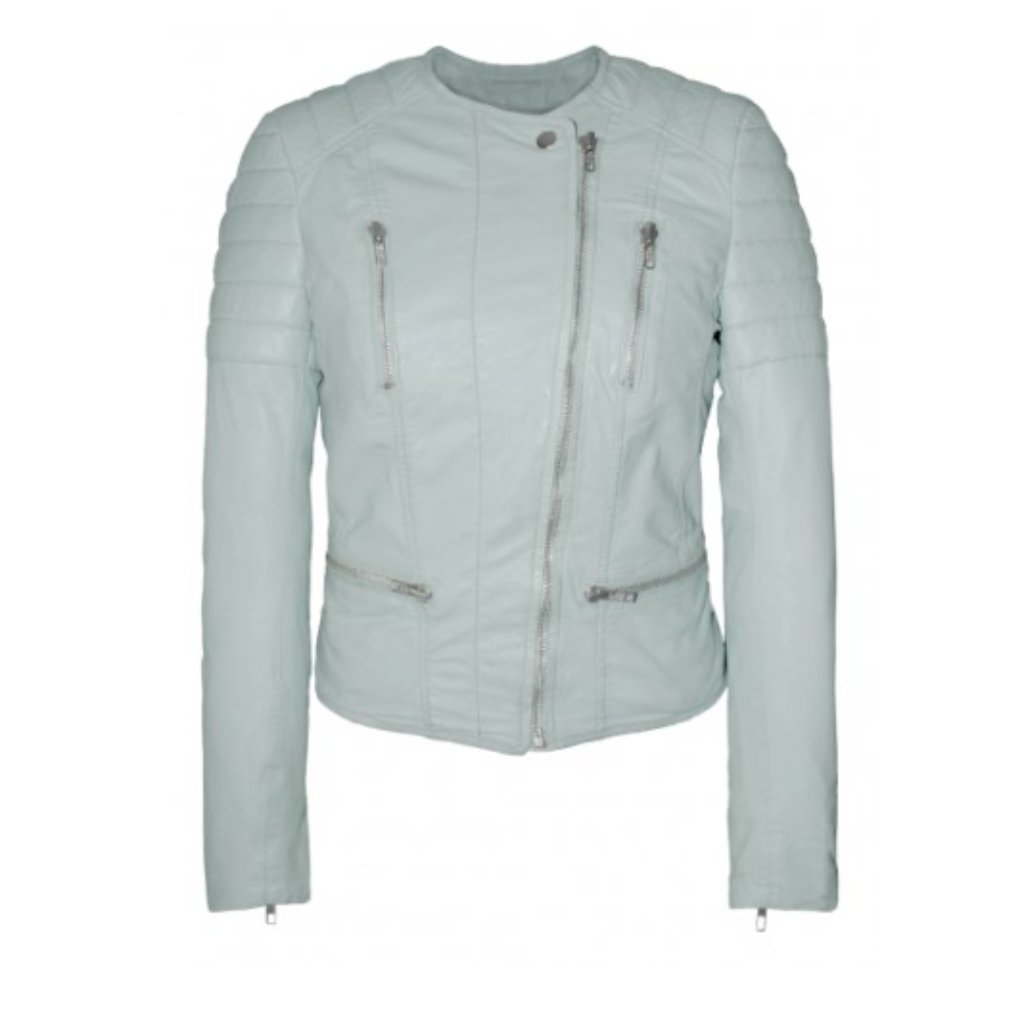 Muubaa Tagus Mint Leather Biker Jacket